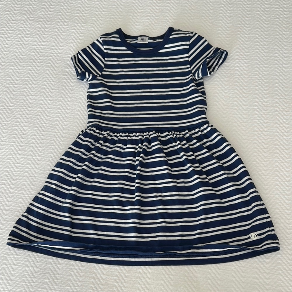 Navy and White Striped Kids Dress